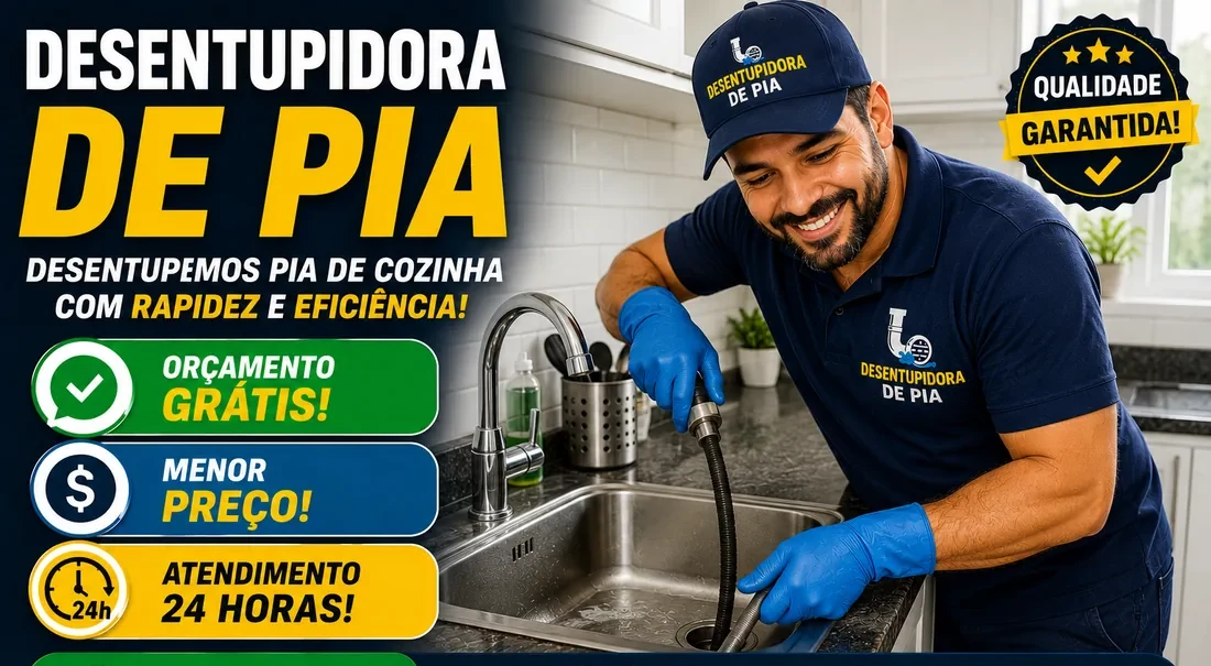 Desentupimento de pia de cozinha em Marialva