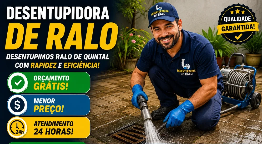 Desentupimento de ralo de quintal em Marialva